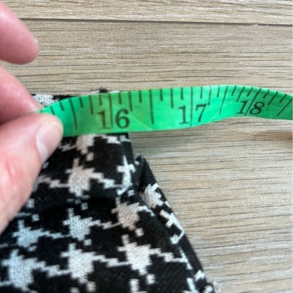 Houndstooth Pencil Skirt, Midi Length Black and White Jersey Knit Midi Skirt, 6 - Picture 6 of 9